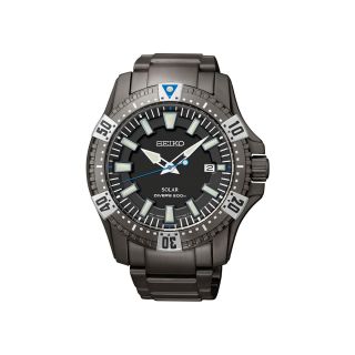 Seiko Mens Black Stainless Steel 20ATM Dive Watch