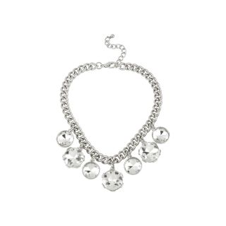 Worthington Silver Tone Crystal Statement Necklace, Gray