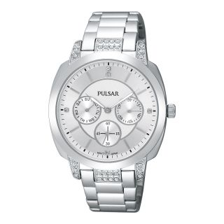 Pulsar Womens Silver Tone Swarovski Multifunction Watch
