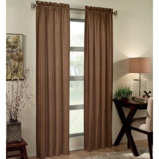 Ellie Thermal Rod Pocket Curtain Panel, Chocolate (Brown)