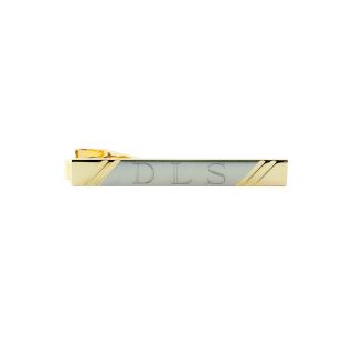 Engravable Two Tone 22K Tie Bar, Gold/Silver, Mens