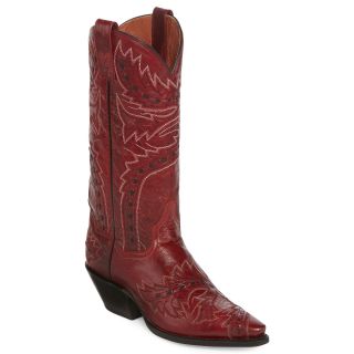 Dan Post Sidewinder Snip Toe Cowboy Boots, Red, Womens