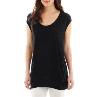 A.N.A Scoopneck Top, Black, Womens