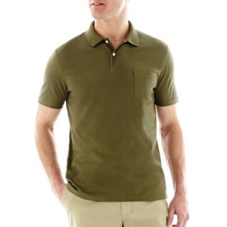 St. Johns Bay Solid Jersey Polo Shirt, Green, Mens
