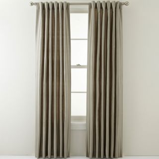 ROYAL VELVET Silk Pinstripe Back Tab Curtain Panel, Gray
