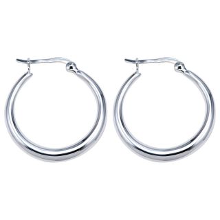 Thick Hoop Earrings Sterling Silver, Womens