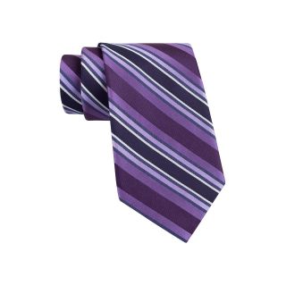 CLAIBORNE Tom Textured Stripe Tie, Plum, Mens