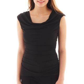 By & By Sleeveless Cowlneck Top, Black