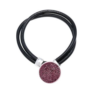 Bridge Jewelry Round Purple Crystal Cord Bracelet