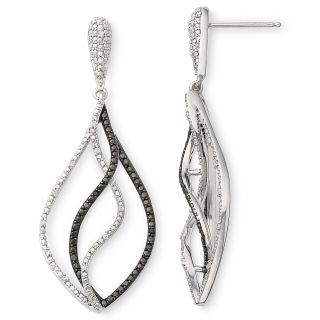 Diamond Addiction 1/10 CT. T.W. White & Black Diamond Swirl Earrings, Womens