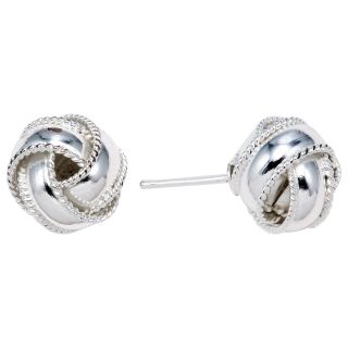 Sterling Silver Rope Twist Earrings, Womens