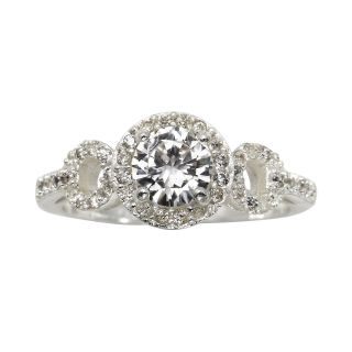 Bridge Jewelry Pure Silver Plated Cubic Zirconia Vintage Engagement Ring