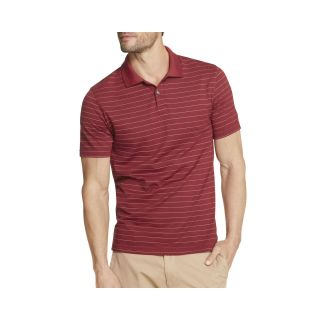 Van Heusen Striped Micropoly Polo, Red, Mens