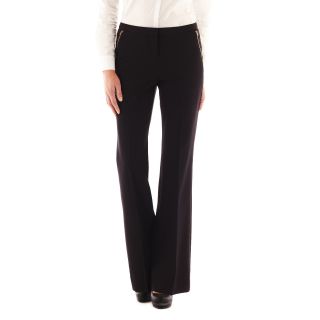 Worthington Modern Zipper Trouser Pants   Tall, Black, Womens