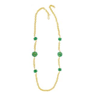 KJL by KENNETH JAY LANE Simulated Emerald Station Necklace, Womens