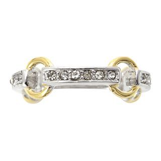 Bridge Jewelry Two Tone Metal Crystal Eternity Ring