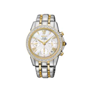 Seiko Le Grand Sport Womens Two Tone Mother of Pearl Diamond Chronograph Watch