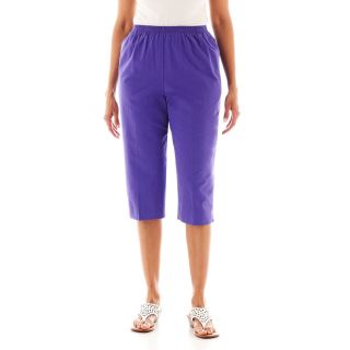 Alfred Dunner Classics Cotton Sheeting Capris, Purple, Womens