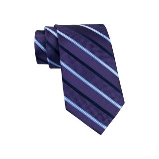 Stafford Tighe Stripe Silk Tie, Purple, Mens