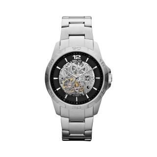 RELIC Mens Silver Tone Automatic Skeleton Watch