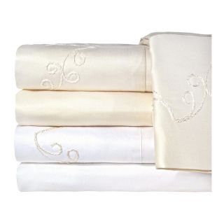 American Heritage 1200tc Egyptian Cotton Sateen Embroidered Scroll Sheet Set,
