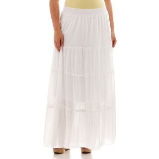 Alyx Crinkle Knit Skirt   Plus, White