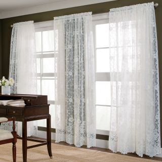 JCP Home Collection jcp home Shari Lace Rod Pocket Curtain Panel, White