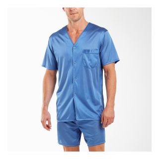 Stafford Essentials Nylon Tricot Pajamas, Blue, Mens
