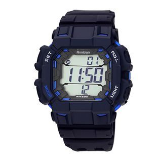 Armitron Mens Navy Square Chronograph 20ATM Digital Sport Watch