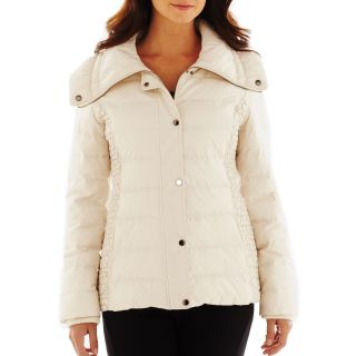 Ruched Puffer Jacket, Whip Creme, Womens