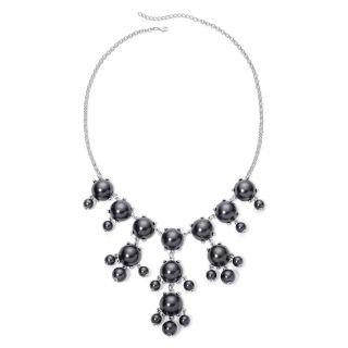 Vieste Gray Simulated Pearl Bubble Necklace, Grey