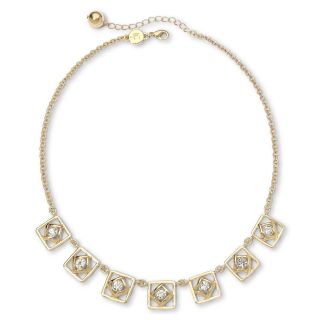 LIZ CLAIBORNE Gold Tone Crystal Necklace