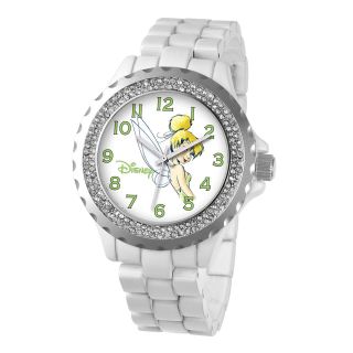 Disney Womens Tinker Bell White Enamel Sparkle Watch