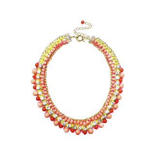 ZOË + SYD Two Tone Coral & Crystal Necklace, Womens