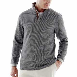 Haggar Quarter Zip Sweater, Black, Mens