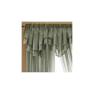 jcp home Snow Voile Rod Pocket Layered Ascot Valance, Chocolate (Brown)