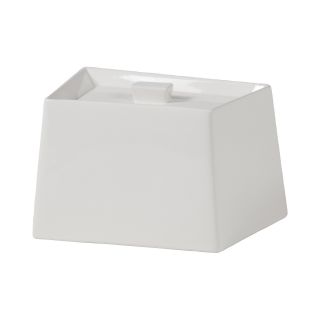 Creative Bath Products Angles Covered Jar, White
