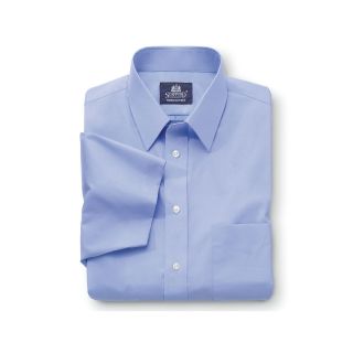 Stafford Short Sleeve Easy Care Broadcloth Dress Shirt Big and Tall, Blue, Mens