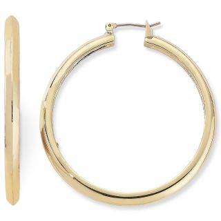 LIZ CLAIBORNE Large Gold Tone Hoop Earrings