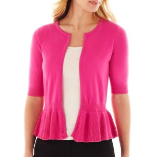 Worthington Sleeveless Peplum Cardigan Sweater, Pink, Womens