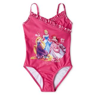 Disney Princesses 1 Piece Swimsuit   Girls 2 10, Pink, Girls