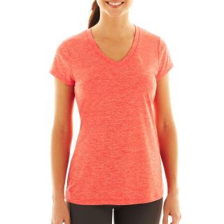 Xersion Short Sleeve Melange Tee, Red, Womens