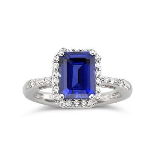 Lab Created Blue & White Sapphire Ring, Womens
