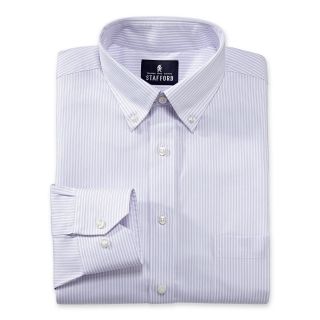 Stafford Signature Oxford Dress Shirt, Lavender Stripe, Mens