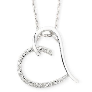 Diamond Accent Open Design Heart Pendant Sterling Silver, Womens