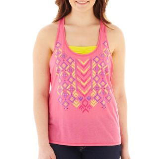 ARIZONA Flyaway Back Tank Top   Plus, Pink, Womens