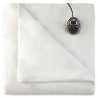 Sunbeam Royal Mink Heated Blanket, White