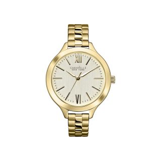 Caravelle New York Womens Slim Gold Tone Bracelet Watch