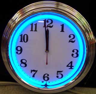 Standard Chrome Blue Clock