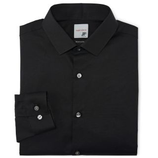 JF J.Ferrar JF J. Ferrar Solid Dress Shirt   Super Slim, Black, Mens